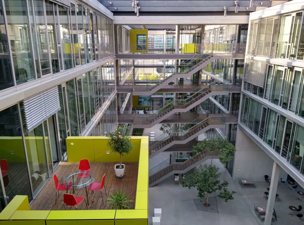 Team working together in modern office